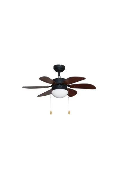 ekim aydınlatma Kcf280 60w Ahşap 6 Kanatlı Avizeli Tavan Vantilatörü - 1