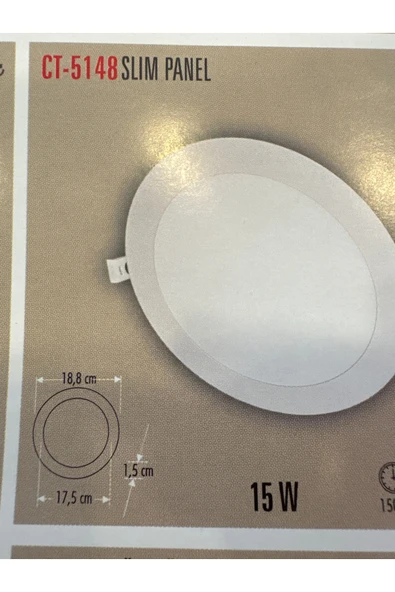 Ct 5148 -15w Panel Led Armatür Beyaz (6'') - 3