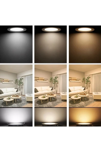 6 Watt Siyah Panel Led Armatür Sıva Altı Yuvarlak Ct 5125 Beyaz Işık - 5