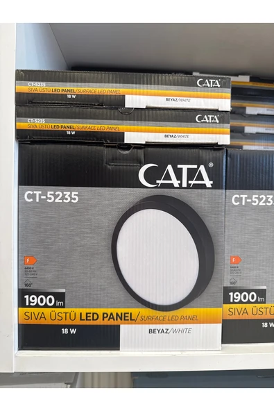 Ct-5235 18w 6400k S. Üstü Led Beyaz Işık Armatür Yuvarlak Siyah Metal Kasa - 5