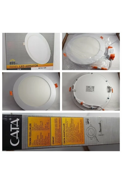 Slim Led Panel 15w Yuvarlak Alüminyum ct-5148g - Günışığı - Resim 3