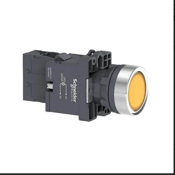 Schneiider 1NA SARI IŞIKLI YAYLI BUTON 220V AC/ DC XA2EW35M1