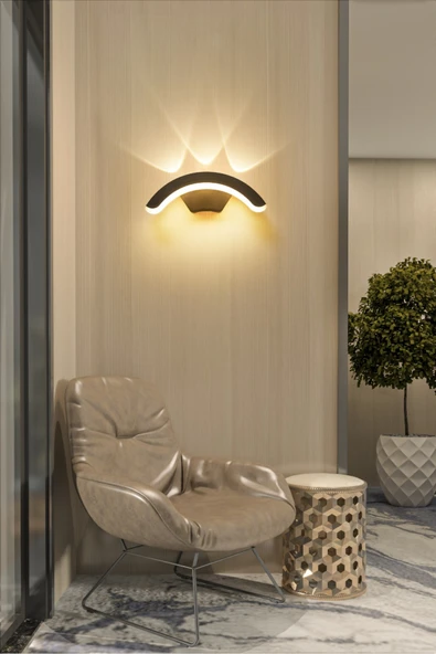 ekim aydınlatma 12w modern tasarım dekoratif led - bahçe,teras,kamelya,salon,balkon apliği - 1