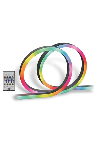 ekim aydınlatma RGB Pixel Neon Led Seti USB Girişli Kumandalı 5 Metre - 2