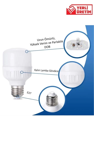 ekim aydınlatma 40 W BEYAZ TORCH AMPUL E27 DUYLU TASARRUFLU - 3
