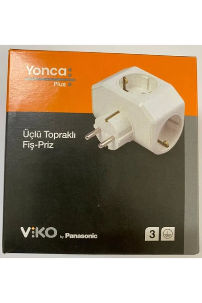 Yonca Plus Beyaz Üçlü Topraklı Golyat Priz Fişli - 2