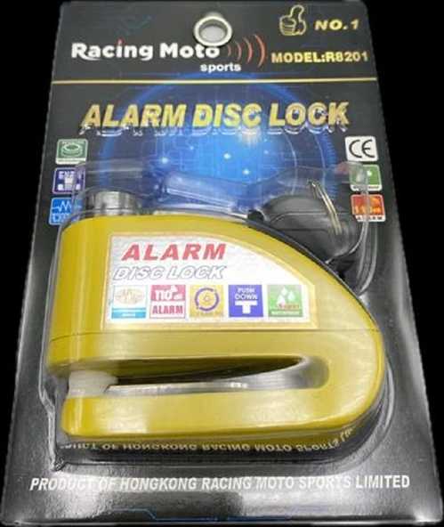 Racing Moto Alarm Disk Kilidi Sarı ürün görseli
