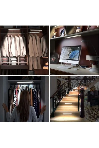 ekim aydınlatma Ct 2464 bella slim cabinet 3w Şarjlı Sensörlü Dolap Içi Lamba 3 Renk Mod Siyah Kasa - 5