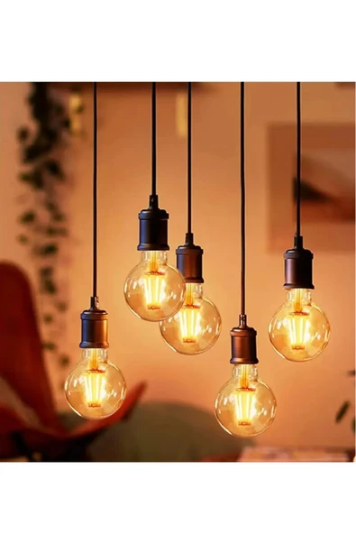 ekim aydınlatma 4 w G95 rustik led flamanlı dekoratif ampul ( DİMLENEBİLİR ÖZELLİKLİ ) - 4