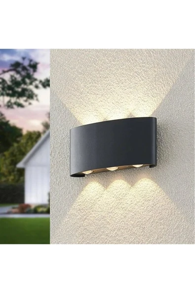 ekim aydınlatma 3lü ışık süzmeli g.ışığı ledli dekoratif modern duvar apliği-bahçe,balkon,teras,oda - 5