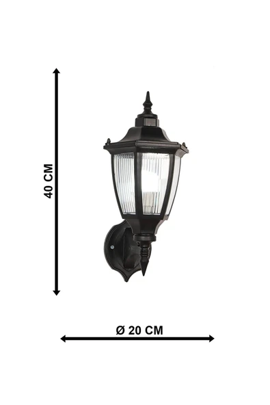 ekim aydınlatma konsollu siyah bahçe duvar aydınlatması aplik - Resim 2