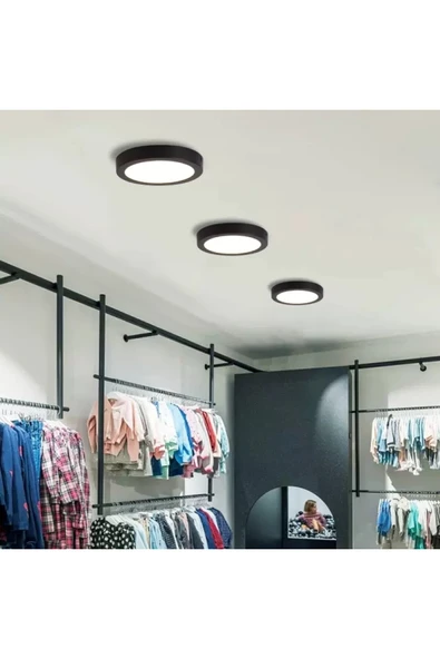 30 W Led Panel - Gün Işığı (3000K) - Siyah Kasa - Yuvarlak - Sıva Üstü - CT-5238G - 6