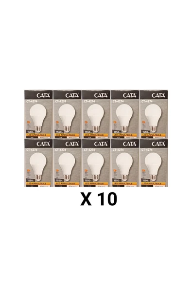 15 Watt Led Ampul BEYAZ 6400K  10 Adet Ct-4274 - 1