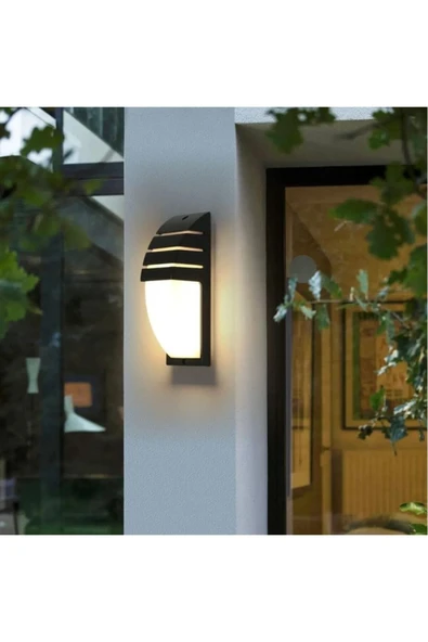 ekim aydınlatma 24w Siyah Elips Yarı Panjurlu banyo,bahçe,balkon,teras Duvar Apliği - 4