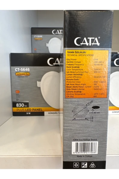 Plus 9 W Ayarlanabilir Led Panel - Gün Işığı (3000K) - Yuvarlak - Sıva Altı - CT-5646G - 7