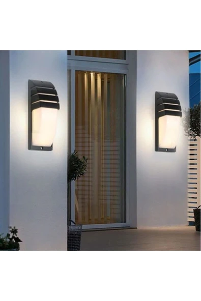 ekim aydınlatma 24w Siyah Elips Yarı Panjurlu banyo,bahçe,balkon,teras Duvar Apliği - 5
