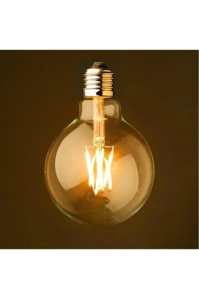 ekim aydınlatma 4 w G95 rustik led flamanlı dekoratif ampul ( DİMLENEBİLİR ÖZELLİKLİ ) - 2