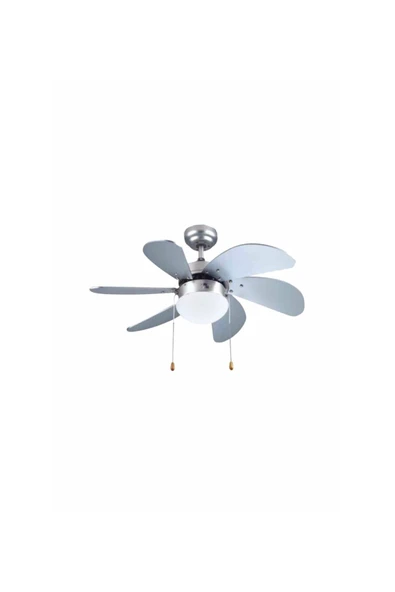 ekim aydınlatma Kcf282 60w Silver 6 Kanatlı Avizeli Tavan Vantilatörü - 1