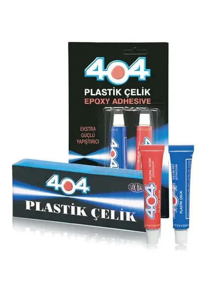 404 Plastik Çelik Hızlı Yapıştırıcı 16 gr Şeffaf Isı ve Kimyasallara Dayanıklı Tüm Yüzeyler İçin Epoksi