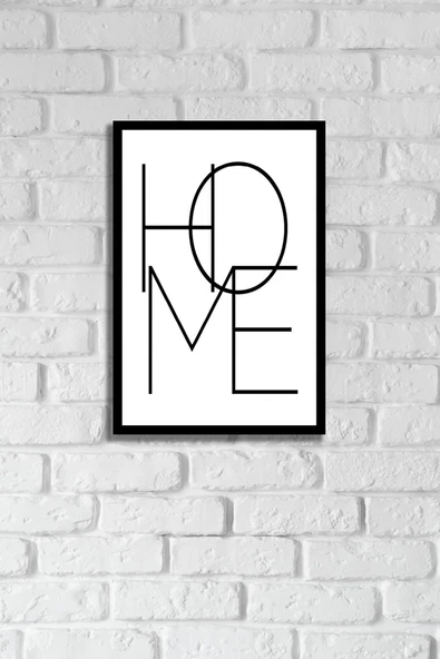 Home Yazılı Çerçeve Görünümlü Dekoratif Ahşap Mdf Tablo 20x30 cm