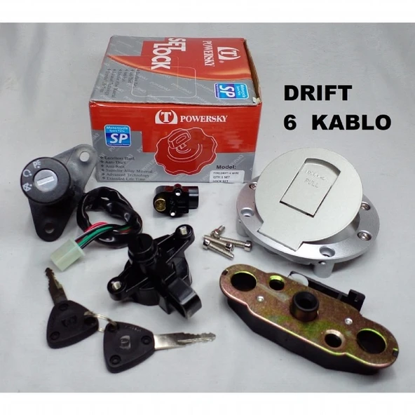 Mondial Drift 6 Kablo Kontak Seti (Kontak-Depo Kapağı-Kilit) ürün görseli