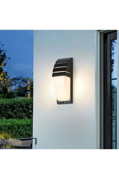 ekim aydınlatma 24w Siyah Elips Yarı Panjurlu banyo,bahçe,balkon,teras Duvar Apliği - 3