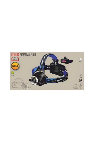 Poyraz Kafa Lambası Şarjlı Lamba CT-9123 - 2
