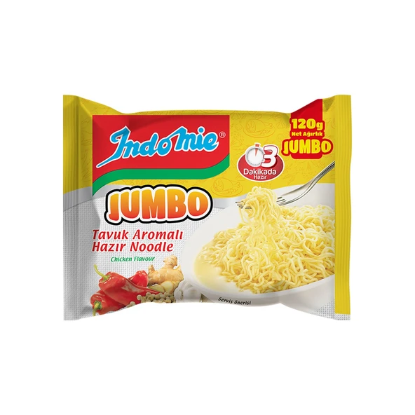 Indomie Noodle Jumbo 120 gr Tavuklu ve Sebzeli 12 li Karma Paket - Resim 3