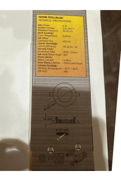 CT-5146 9W 6400K (Beyaz Işık) Sıva Altı Led Panel - 5