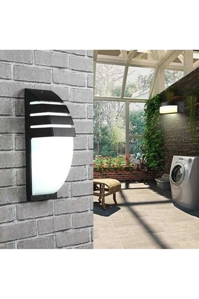 ekim aydınlatma 24w Siyah Elips Yarı Panjurlu banyo,bahçe,balkon,teras Duvar Apliği - 6