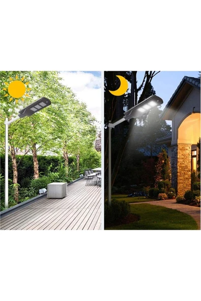 ekim aydinlatma 180w Solar Dış Mekan Sokak Armatürü Uzaktan Kumandalı Beyaz Işık - 4