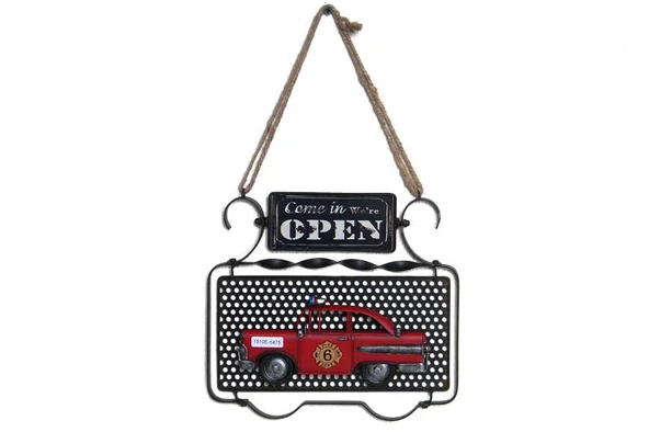 Dekoratif Metal Kapı Yazısı Araba Dekorlu Vintage Hediyelik ürün görseli