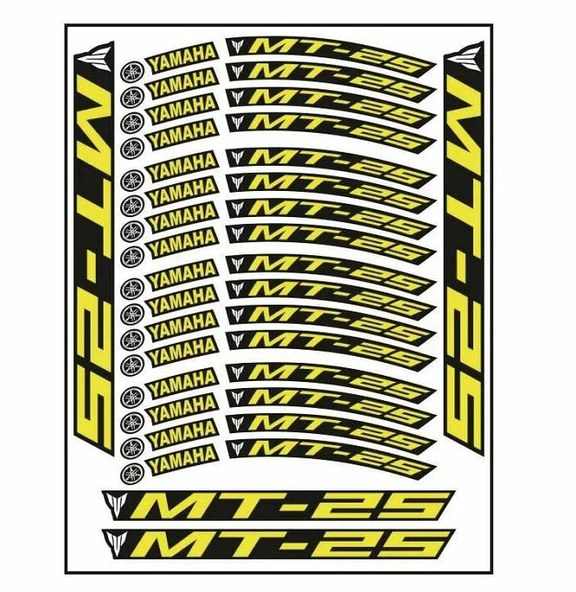 Yamaha MT-25 Florasan Sarı Baskı 1 Set Jant Şeridi ürün görseli