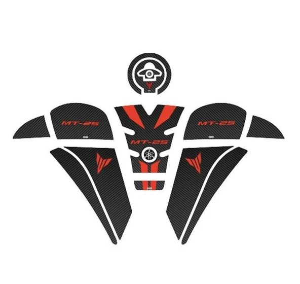 Yamaha MT-25 2020-2024 Kırmızı-Siyah Tank Pad Set ürün görseli