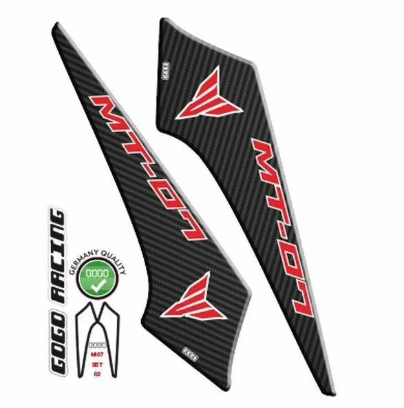 Yamaha MT-07 Kırmızı-Siyah Yan Pad 2014-2017 ürün görseli