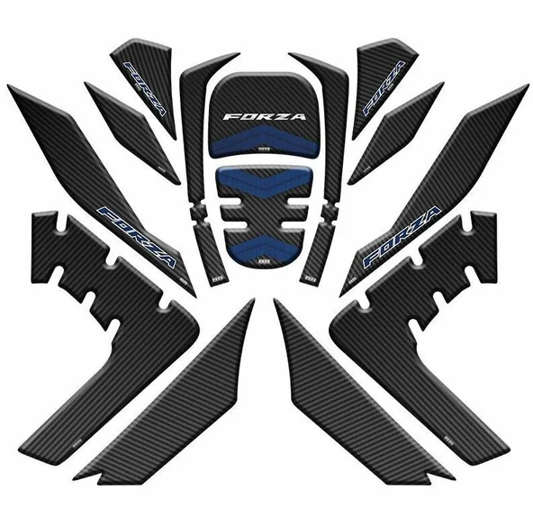 Honda Forza 2018-2020 Mavi-Siyah Tank Pad Set ürün görseli