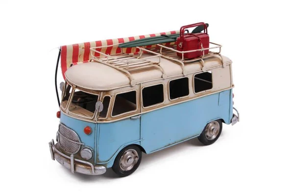 Dekoratif Metal Minibüs Tenteli Vintage Vosvos Hediyelik - Resim 2