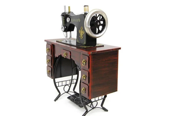 Dekoratif Metal Dikiş Makinesi Vintage Ev Ofis Hediyelik - Resim 4