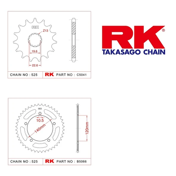 RK Suzukı DL 650 V-Strom 15/40T Ön Arka Dişli Set 520 07-20 ürün görseli