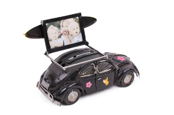 Dekoratif Metal Araba Çerçeveli ve Kumbaralı Vosvos Hediyelik - Resim 3