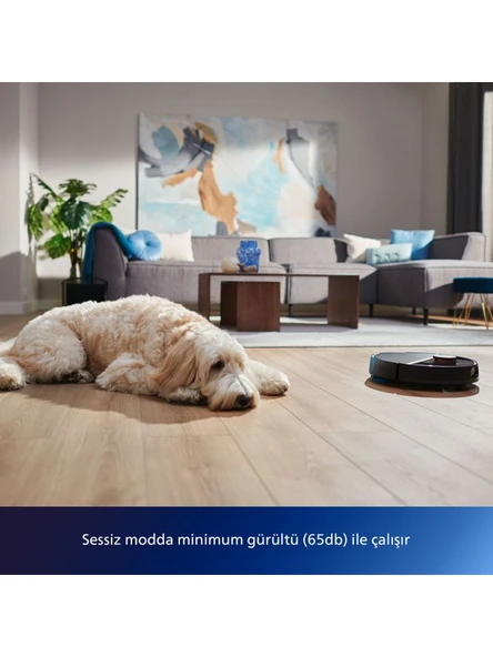 XU7000/02 7000 Serisi HomeRun Aqua Islak Kuru Robot Süpürge, Sarj İstasyonlu, İpek Beyaz ve Altın Sarısı, - 3