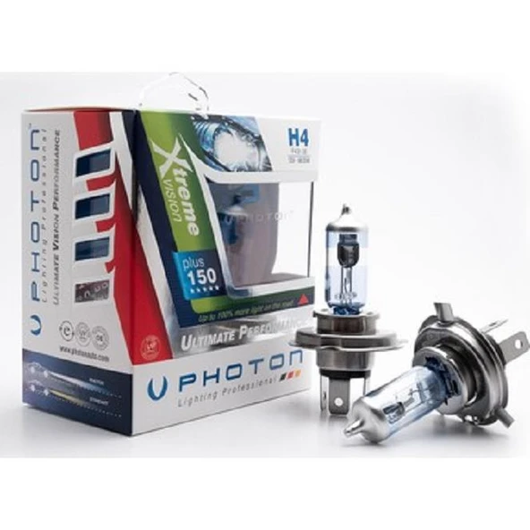 Photon H4 12V 60/55W Xtreme Vision Ampul %150 Daha Fazla Işık 2li ürün görseli