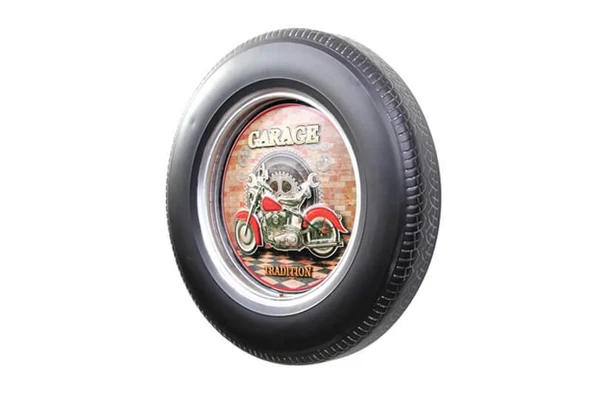 Dekoratif Araba Tekerleği MotorTemalı Led Işıklı Duvar Panosu - Resim 2