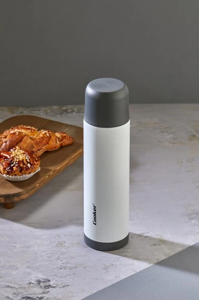 Cooker CKR2001 Trend 0,50 Lt Çelik Çift Katlı Termos Beyaz