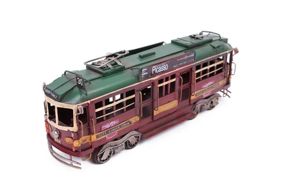 Dekoratif Metal Piccaso Treni Vintage Biblo Hediyelik - Resim 5