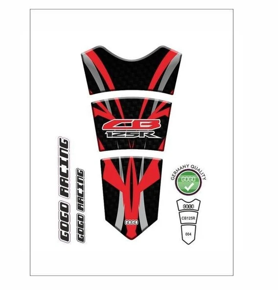 Honda CB 125 R Siyah-Kırmızı-Gri Tank Pad ürün görseli