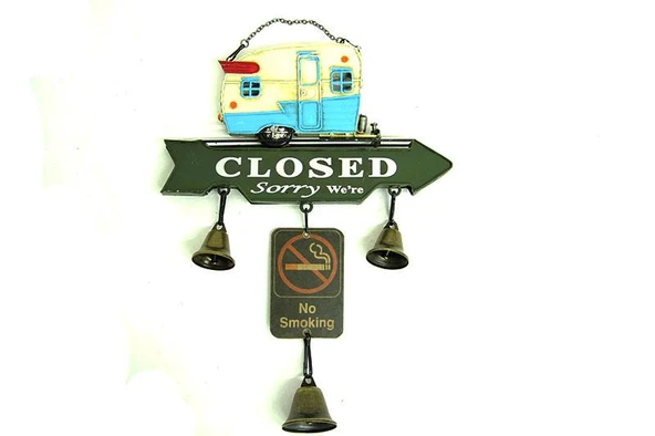 Dekoratif Metal Karavan Kapı Rüzgar Çanı Vintage Hediyelik - 2