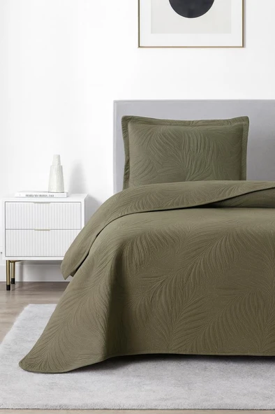 Münih Tek Kişilik Lüks Kadife 180x240 cm Yatak Örtüsü Antrasit ürün görseli