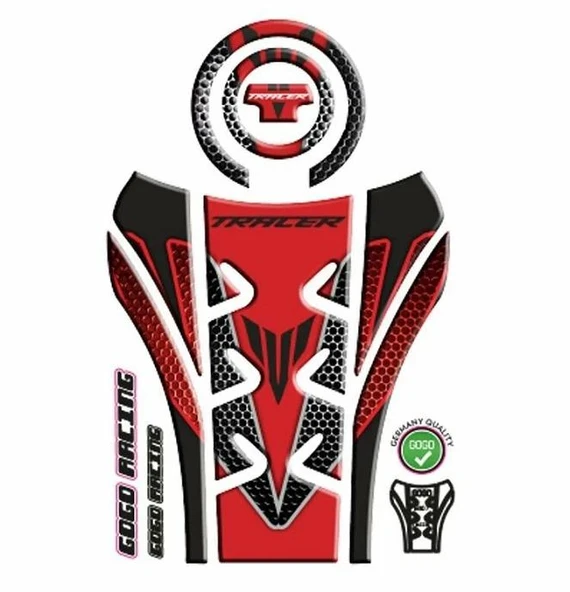 Yamaha MT-07 Tracer 2016-2018 Kırmızı-Siyah Tank Pad ürün görseli