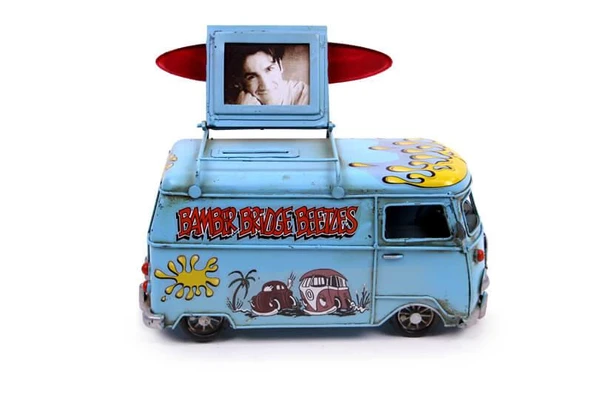 Dekoratif Metal Minibüs Çerçeveli ve Kumbaralı Hediyelik ürün görseli 1